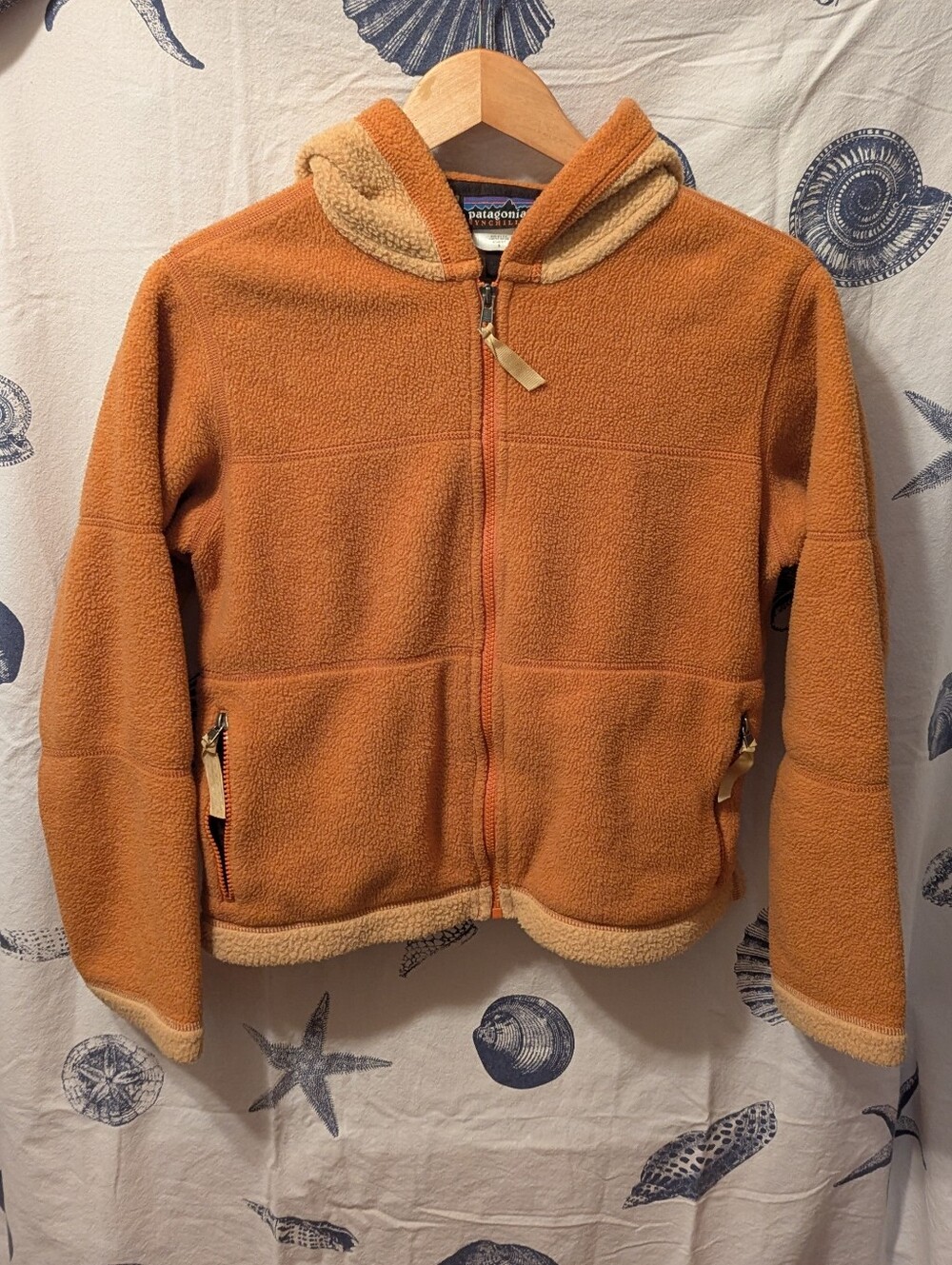 Patagonia Vintage Synchilla Arctic Jacket Orange Hoodie Size Small